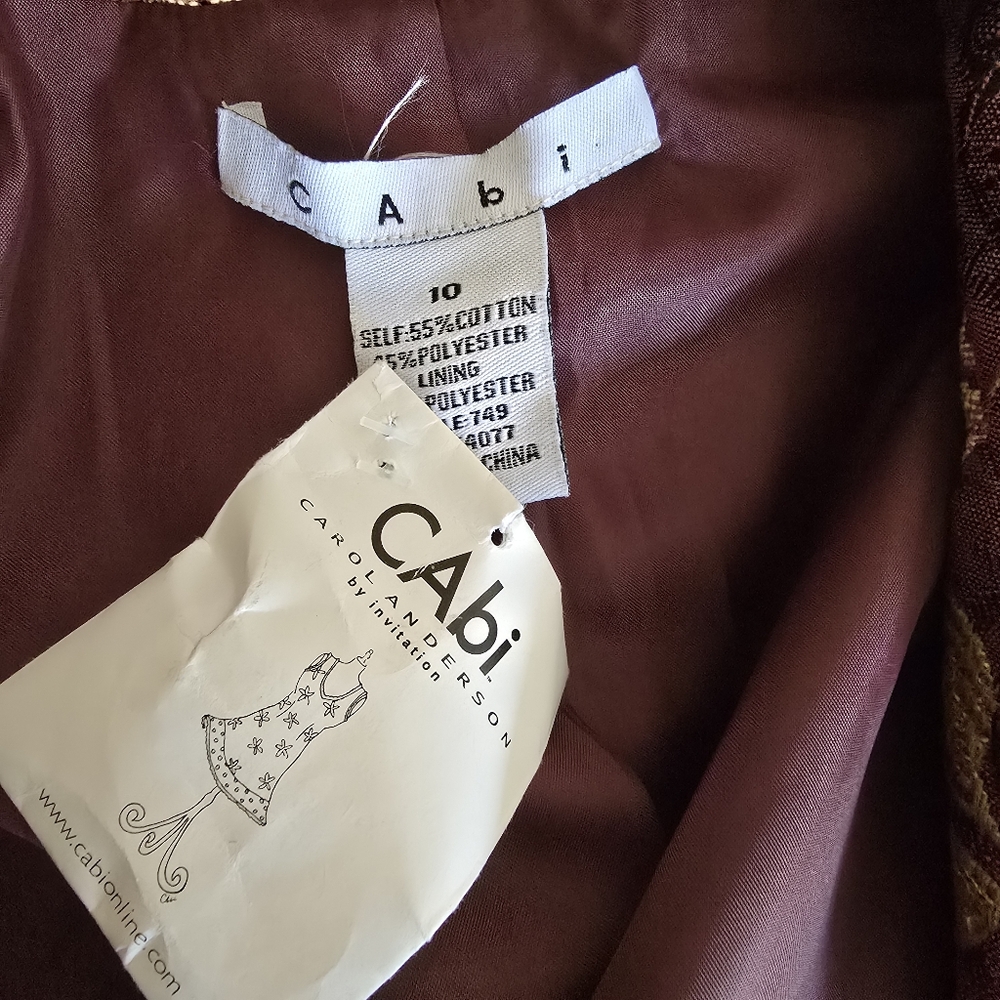 CAbi Womens  Jacobean‎ Floral Brocade Tapestry Coat Size 10  NWOT - Picture 10 of 11